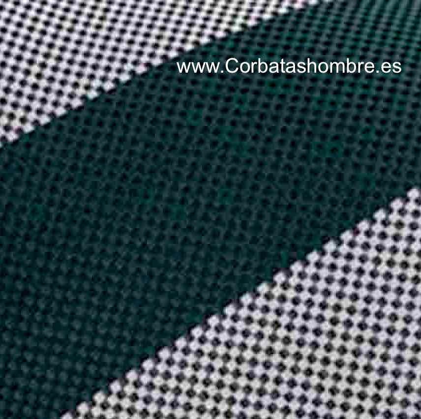 CORBATA A RAYAS ANCHAS VERDES EN DIAGONAL CON TELA DE PATA DE GALLO MICRO 