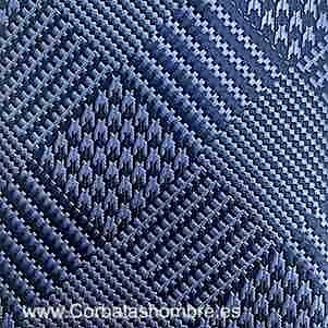 CORBATA AZUL DE CUADROS TEXTURIZADOS DIBUJOS VARIADOS 3D 
