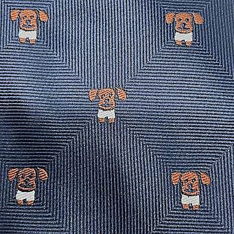 CORBATA AZUL DE PERRITOS SIMPÁTICOS MARRONES 