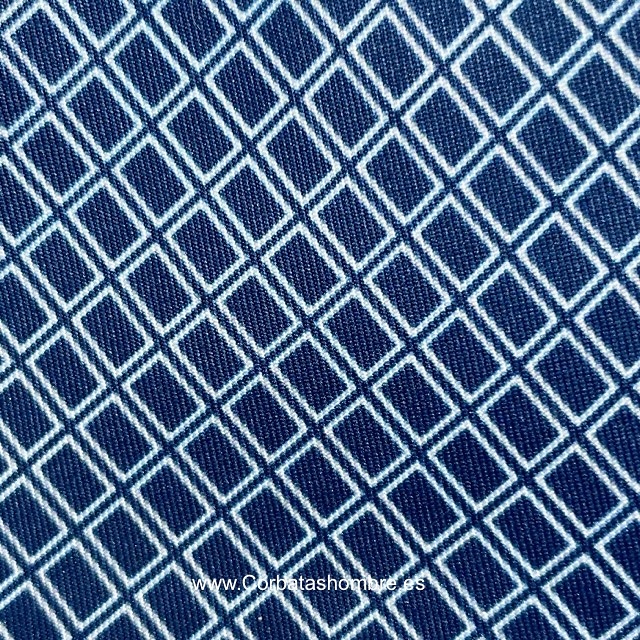 CORBATA AZUL DE RECTÁNGULOS AL BIES 