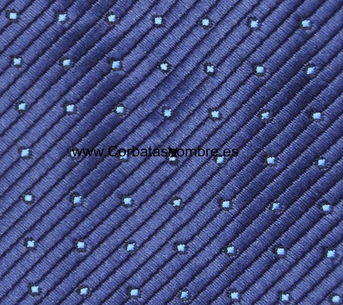 CORBATA AZUL MICRO RAYADA AL BIES CON PEQUEÑOS TOPOS AZULES 