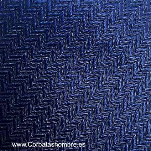 CORBATA AZUL OSCURO DE TELA JACQUARD CON DIBUJO DE ESPIGA DEL PROPIO TEJIDO 