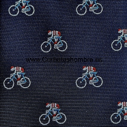 CORBATA CICLISTAS SOBRE BICICLETAS AZUL MARINO 