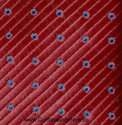 CORBATA CORAL MICRO RAYADA CON LUNARES CELESTES PEQUEÑOS 