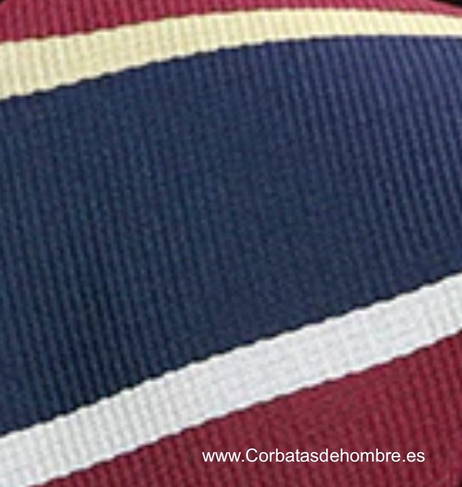 CORBATA DE RAYAS ANCHAS AZUL Y GRANATE 