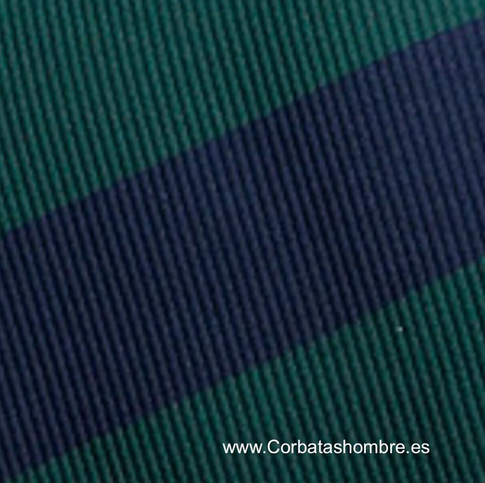 CORBATA DE RAYAS VERDES Y AZUL MARINO MUY ELEGANTE 