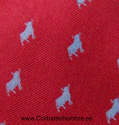 CORBATA DE TOROS ROJA Y AZUL 