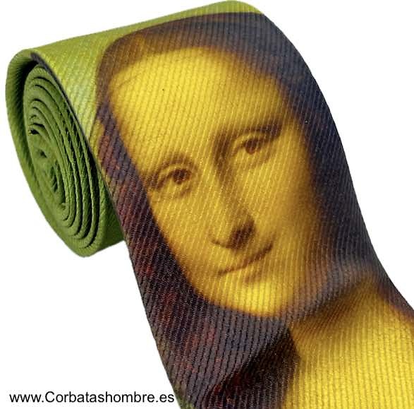 CORBATA DIBUJO DE RECREACIONES DE LA MONNA LISA O GIOCONDA 