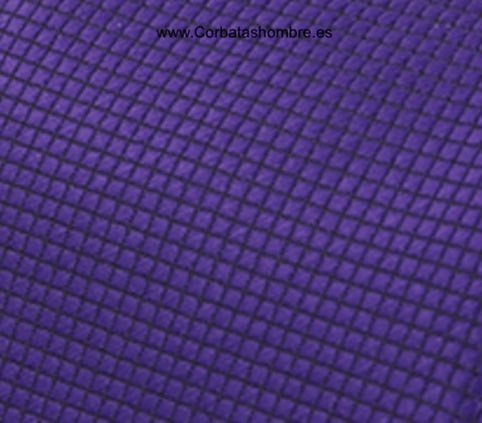 CORBATA ESTRECHA MORADA LISA JACQUARD 