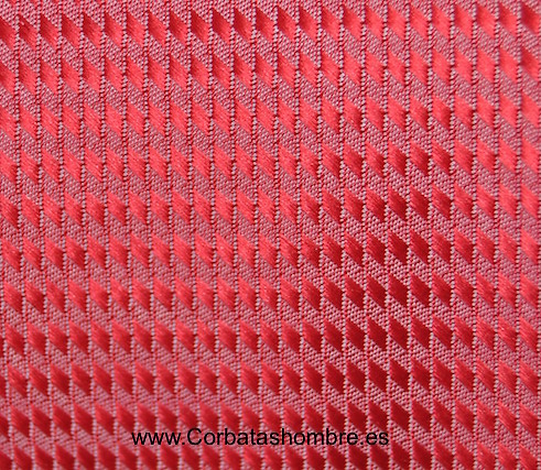 CORBATA ESTRECHA ROJA CON MICRO ROMBOS ROJOS 