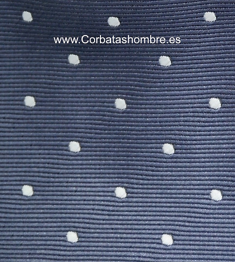 CORBATA GRIS MEDIO MICRO RAYADA CON LUNARES BLANCOS 