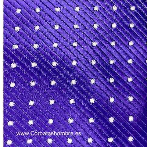 CORBATA LILA CON TOPOS BLANCOS MUY PEQUEÑOS 