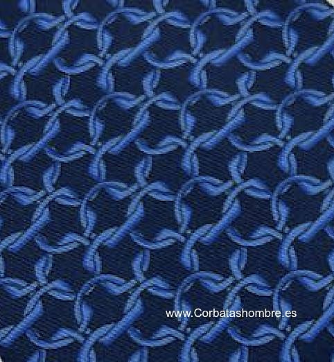 CORBATA LUXURY AZUL MARINO INTENSO CON DIBUJO DE COTA CADENETA AZUL FLUOR 