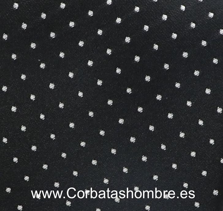CORBATA NEGRA CON MINI TOPOS BLANCOS MUY ELEGANTE PARA NOVIO O CEREMONIA 