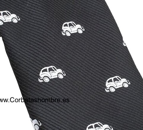 CORBATA NEGRA DE COCHES BLANCOS TIPO MINI O SEISCIENTOS 