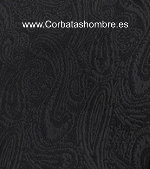 CORBATA NEGRA MUY ELEGANTE CON TELA DE CACHEMIR EN NEGRO 