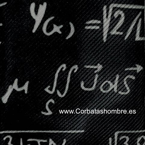 CORBATA ORIGINAL DE FÓRMULAS MATEMATICAS SOBRE PIZARRA 