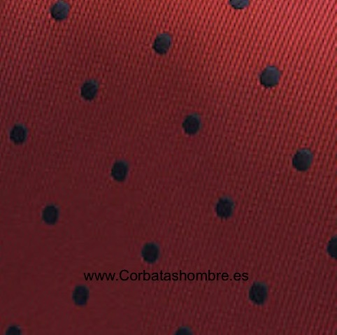 CORBATA ROJA CON LUNARES AZUL MARINO ELEGANTES 