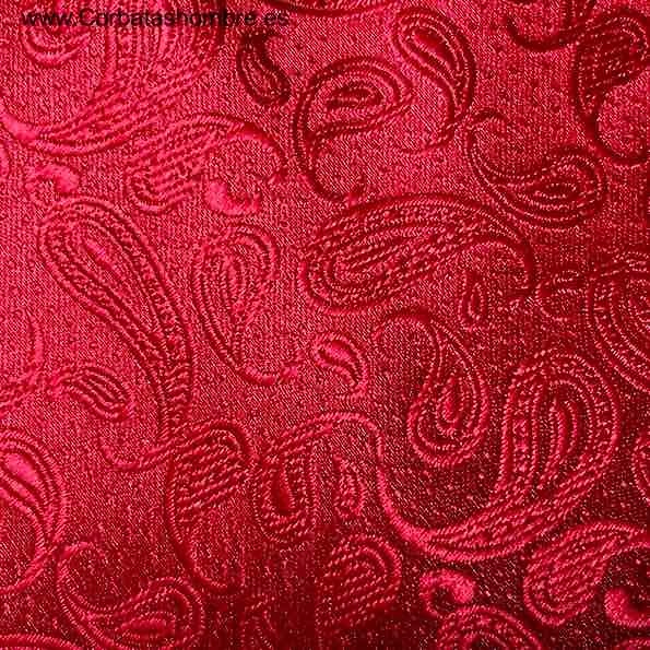 CORBATA ROJA DE CACHEMIR O PASLEY CON TELA JACQUARD MUY BONITA y elegante 