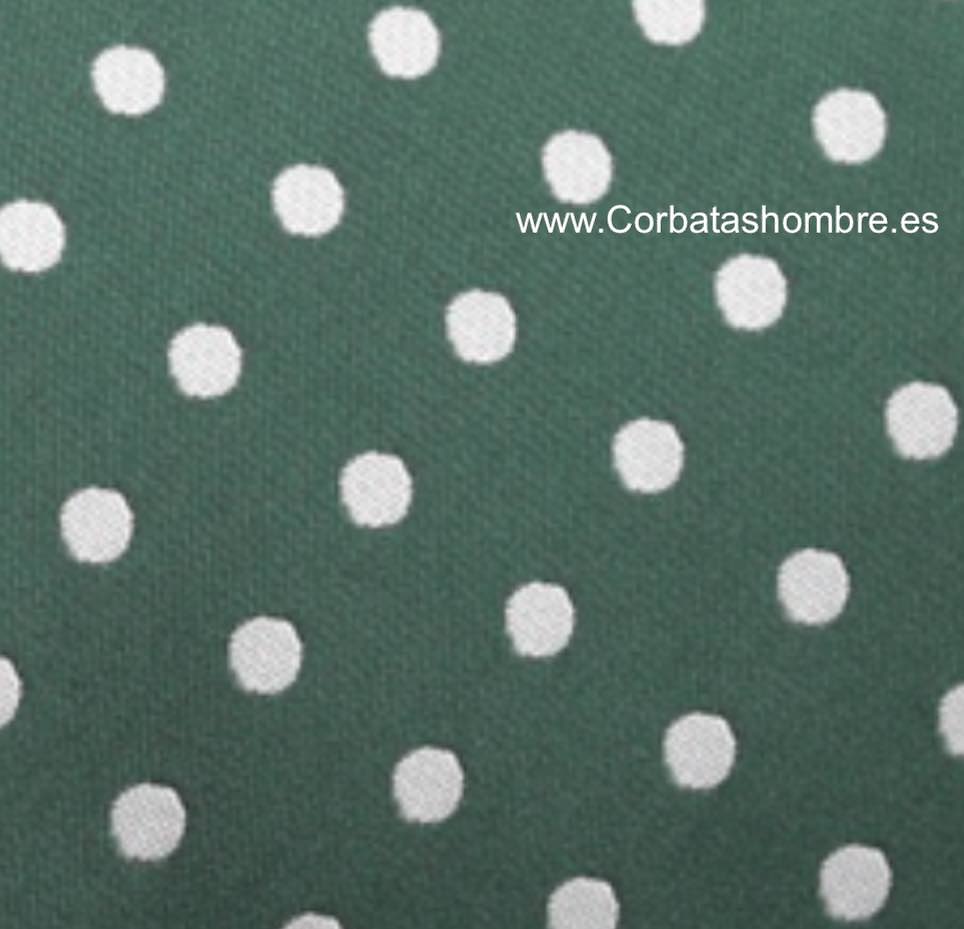 CORBATA VERDE CON LUNARES BLANCOS ELEGANTE 