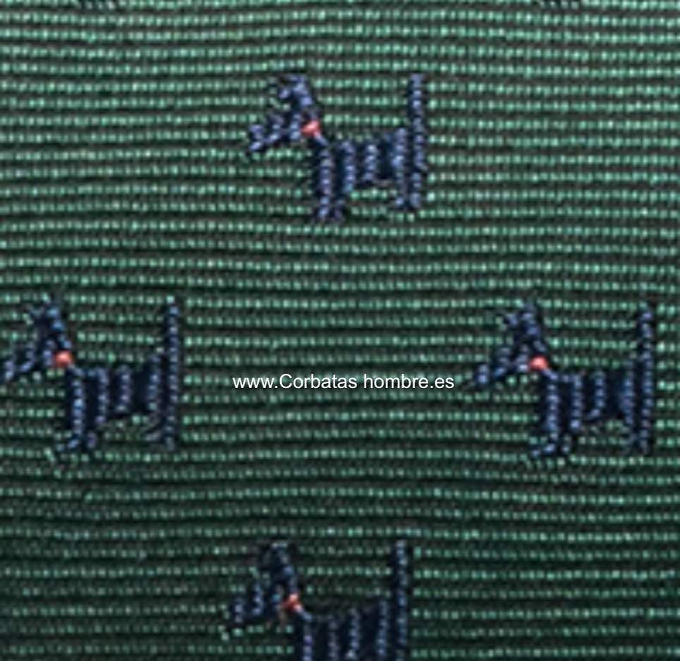 CORBATA VERDE LISA CON PERROS YORKSHIRE 