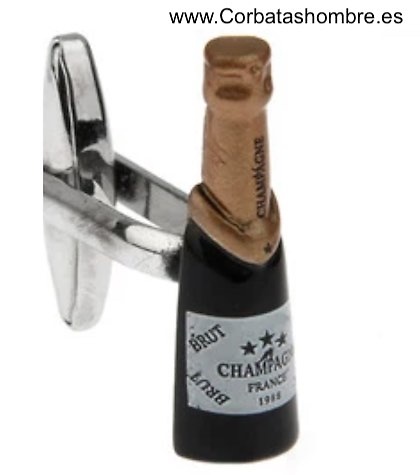 GEMELOS CAMISA BOTELLA CHAMPGNE 