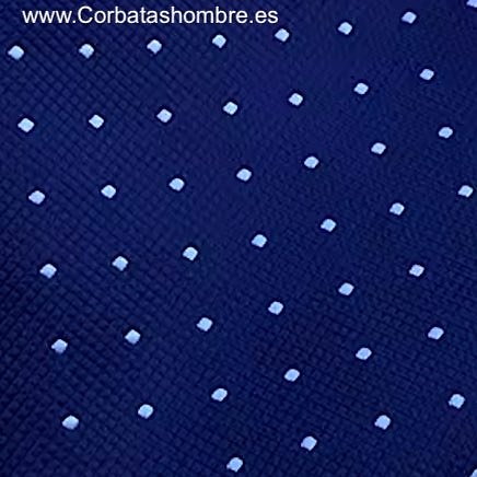 PAÑUELO AZUL MARINO CON LUNARES AZULES CLAROS PEQUEÑOS PARA BOLSILLO DE CHAQUETA 
