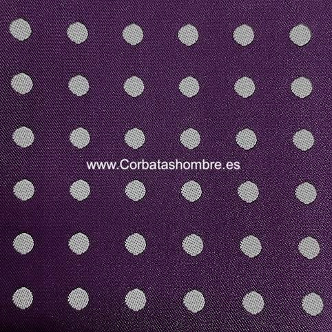 PAÑUELO MORADO CON LUNARES BLANCOS DE BOLSILLO DE CHAQUETA 
