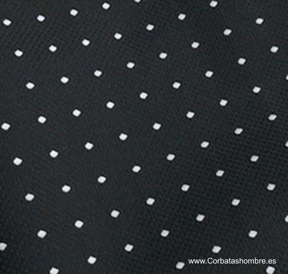 PAÑUELO NEGRO CON LUNARES BLANCOS PEQUEÑOS PARA BOLSILLO DE CHAQUETA 