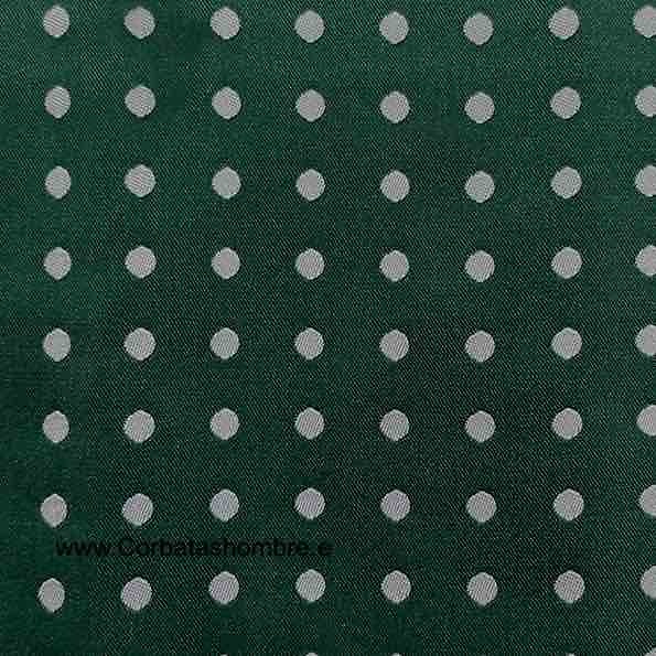 PAÑUELO VERDE OSCURO CON LUNARES BLANCOS DE BOLSILLO DE CHAQUETA 