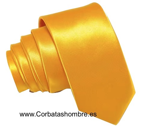 CORBATA AMARILLO INTENSO ESTRECHA 