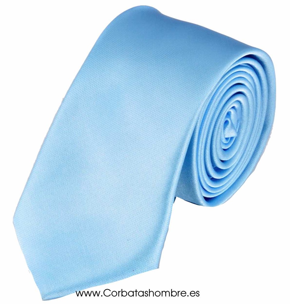 Alegrarse Advertencia tienda Corbatas estrechas azules celeste de tela lisa