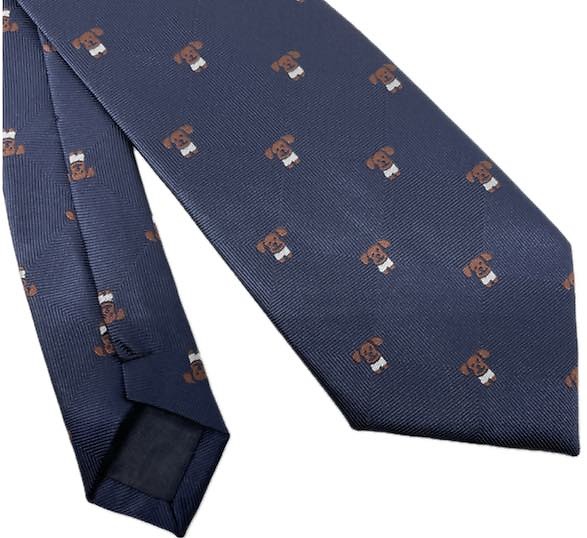 CORBATA AZUL DE PERRITOS SIMPÁTICOS MARRONES 