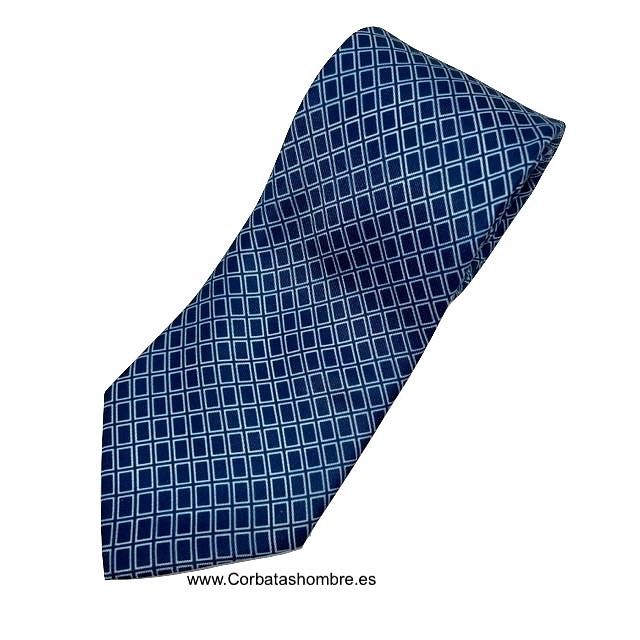 CORBATA AZUL DE RECTÁNGULOS AL BIES 