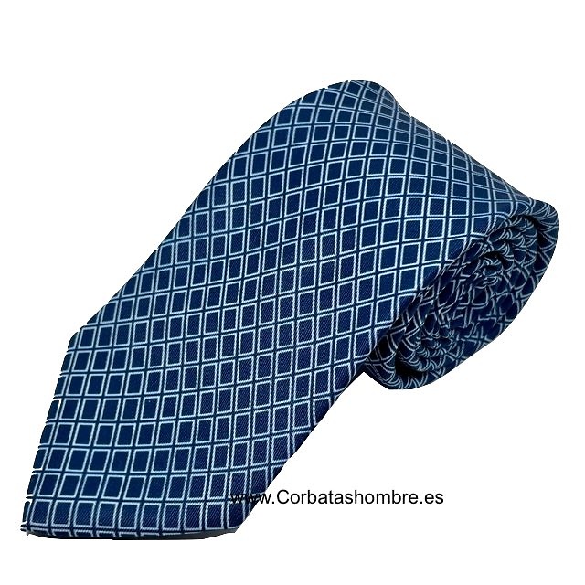 CORBATA AZUL DE RECTÁNGULOS AL BIES 