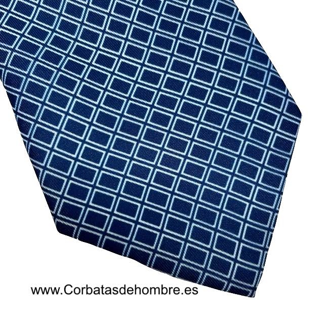 CORBATA AZUL DE RECTÁNGULOS AL BIES 