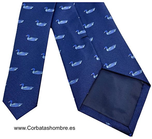 CORBATA AZUL ELEGANT DE PATOS AZUL CLARO Y VERDES 