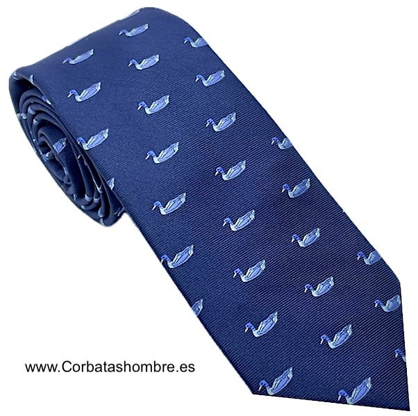 CORBATA AZUL ELEGANT DE PATOS AZUL CLARO Y VERDES 