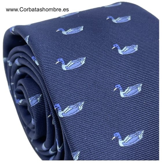 CORBATA AZUL ELEGANT DE PATOS AZUL CLARO Y VERDES 