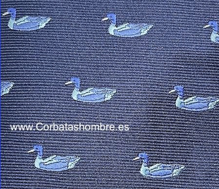 CORBATA AZUL ELEGANT DE PATOS AZUL CLARO Y VERDES 