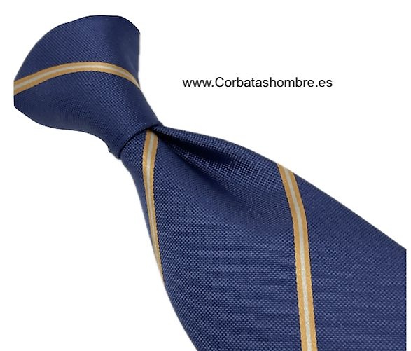 CORBATA AZUL ELEGANT RAYAS ESTRECHAS DORADAS 