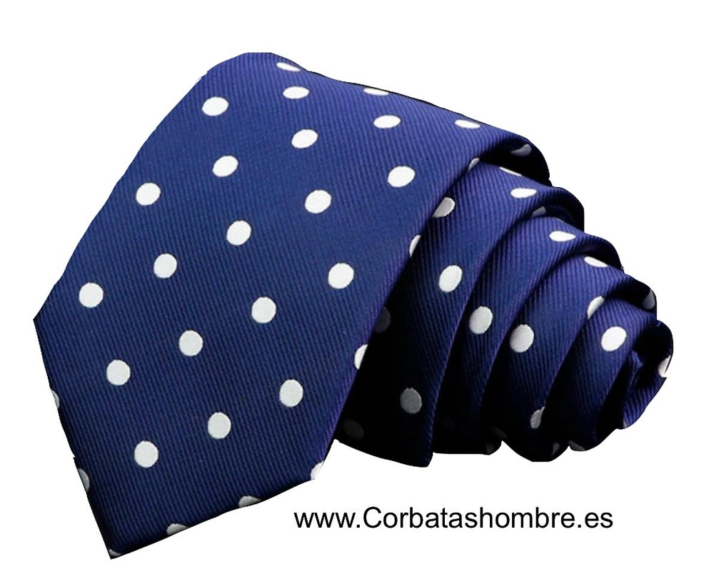 Corbata negra lunares blancos pequeños