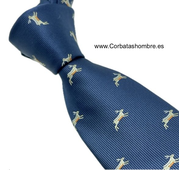 CORBATA AZUL MARINO DEL LIEBRES O CONEJOS SALTANDO 