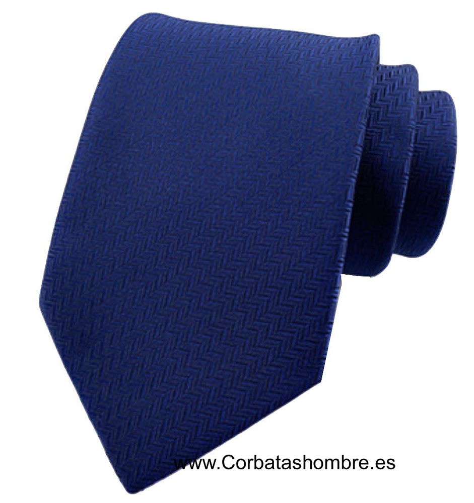 CORBATA AZUL OSCURO DE TELA JACQUARD CON DIBUJO DE ESPIGA DEL PROPIO TEJIDO 