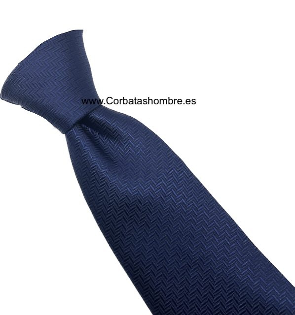 CORBATA AZUL OSCURO DE TELA JACQUARD CON DIBUJO DE ESPIGA DEL PROPIO TEJIDO 