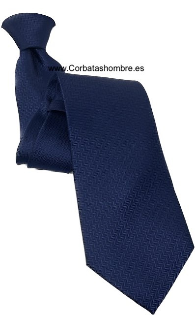 CORBATA AZUL OSCURO DE TELA JACQUARD CON DIBUJO DE ESPIGA DEL PROPIO TEJIDO 