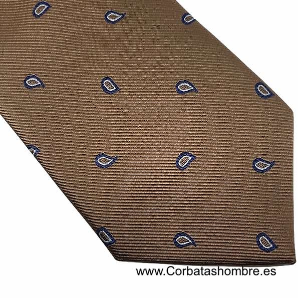 CORBATA CAMEL DE CACHEMIR PEQUEÑO BONITA Y ELEGANTE 