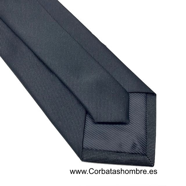 CORBATA CON NUDO HECHO Y REGULADOR DEL CUELLO CIERRE DE CLIP EN NEGRO 