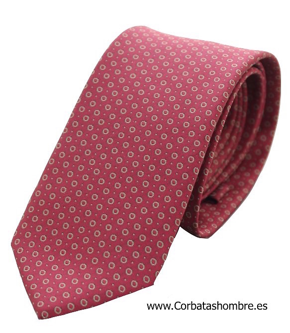 CORBATA CORINTO CON TOPOS Y CIRCULOS DORADOS 