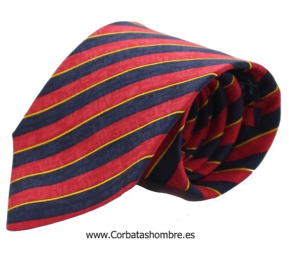 CORBATA DE HOMBRE A RAYAS AZUL Y ROJA 